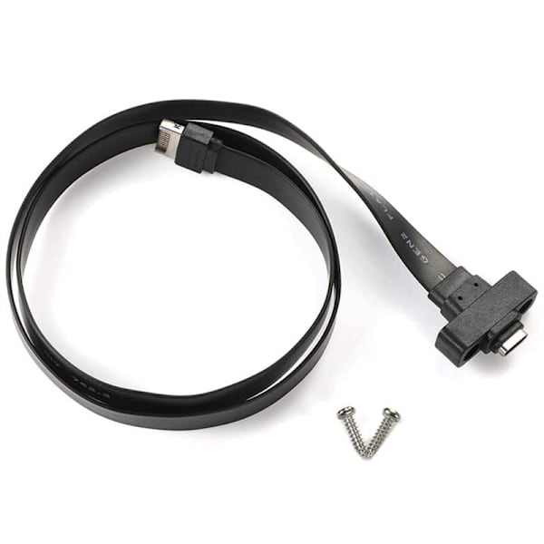 50cm USB 3.1 Frontpanel-forlængerkabel Type E til Type C, Gen 2 (10 Gbps) Internt adapterkabel, med 2 skruer