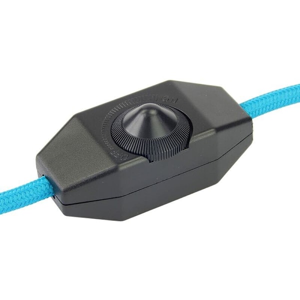 1-60 W Dimbar LED-Dimmer (Rotationsdimmer), Kompatibel med LED-lampor, På/Av, Spänning 220-230 V, CE In-Line-brytare, Svart färg -