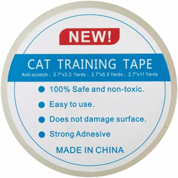 Anti-Scratch Katt Träningstejp Lätt Genomskinlig Limtejp Anti-Scratch Avskräckande Tejp för Katter Dubbelsidig Katt Träningstejp, Transparent (Enkel Rulle