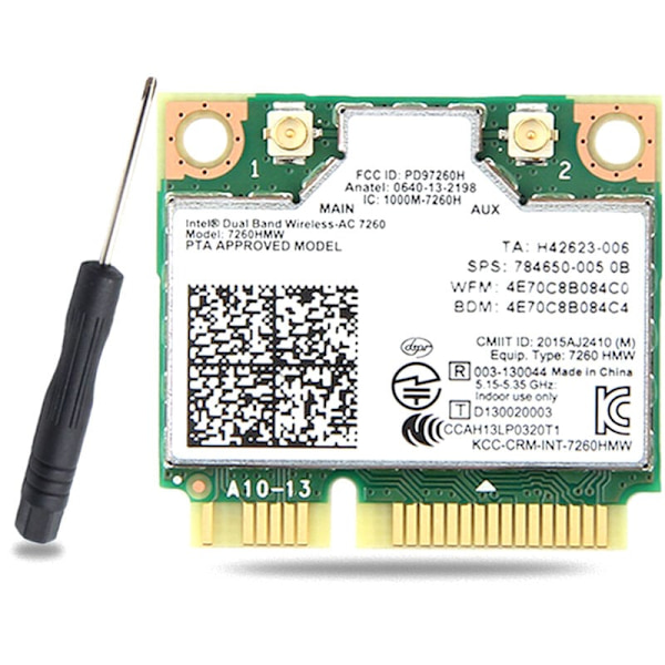 Langaton verkkokortti 7260AC 7260HMW 1200M 5G Dual Band Gigabit verkkokortti Bluetooth4.0 MINI PCIE Wifi-sovitin