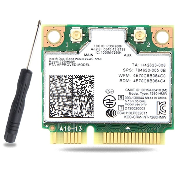 Trådløst netværkskort 7260AC 7260HMW 1200M 5G Dual Band Gigabit netværkskort Bluetooth4.0 MINI PCIE Wifi-adapter
