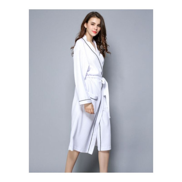 Kvinnors Badrock Bomull Vaffel Lätt Unisex Badrock Spa Bastu Terry Badrock - Vit L