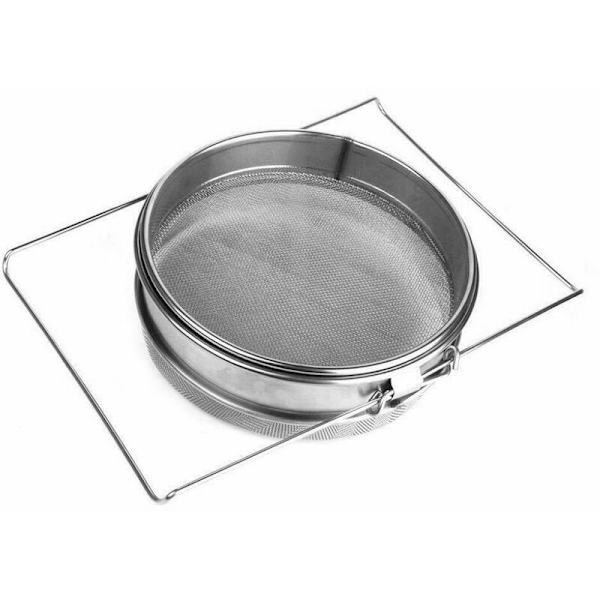 -2 stk. Dobbelt Honningsi  fra Rustfrit Stål  -  Bivogter  -  Filter  -  Honningudvinding  -  Trich Honningsi  -  Honningfilter