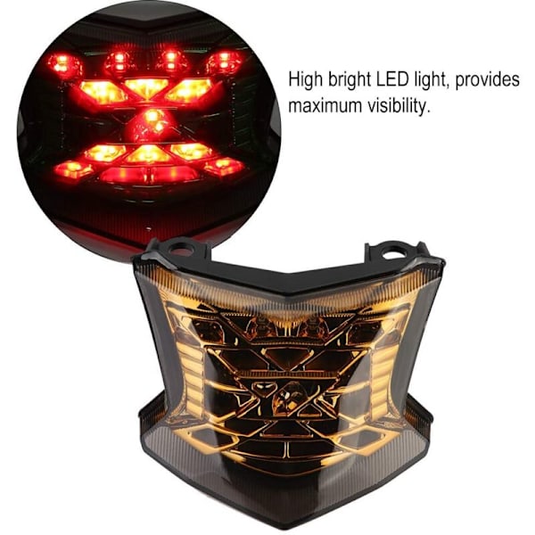 LED bremselys blinklys integreret baglygte motorcykel Z900 Z650 2017-2018 (gul)