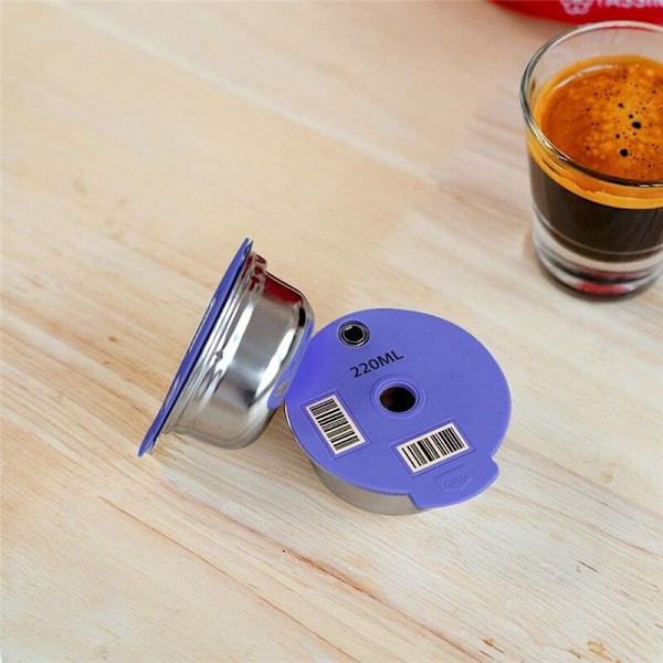 Kaffe-kapsel for maskinfiltrering, påfyllbar silikonlokk, erstatning, 220 ml kaffe