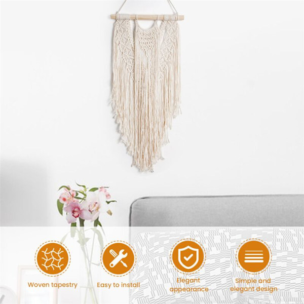 Käsin kudottu makrame-seinävaate Boho-puuvillaköyden Boho-tapetti Koti-sisustus