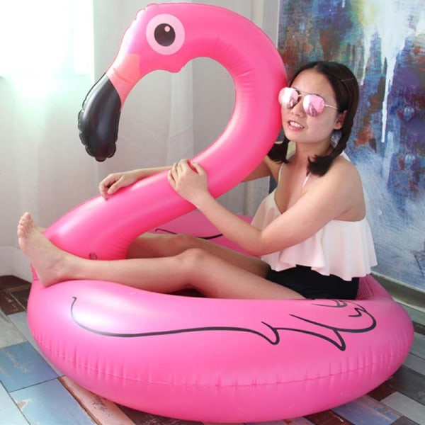 1 Pack Flamingo Poolflottor 120cm Uppblåsbar Simring Poolflottor, sjö, strand, poolflottor