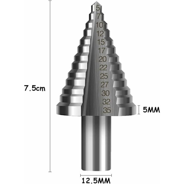 HSS-konisk försänkningsborr, Dubbelspårig konisk försänkningsborr (5mm-35mm), Stark, Perfekt för borrning i stål, trä, plast, mässing, A