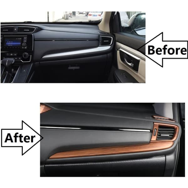 for -V 2017-2020 ABS Center Console Dashboard Strip Trim, Wood Grain
