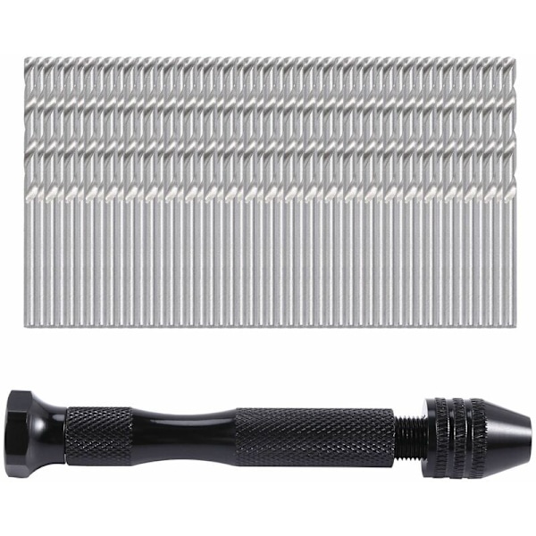 Handborr Set Precision Pin Vise med 49 Mini Twist Borrkronor för Modell, DIY, Multifunktionellt Borrverktyg för Rotationsverktyg, Metall, Trä, Etc.