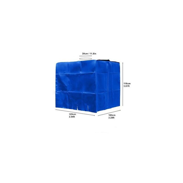 Vattentankskydd, IBC-tankskydd för 1000L tank, Vattentanksbehållare skyddande överdrag, Damm-UV-Regnskydd, 120x100x116cm (Silver)