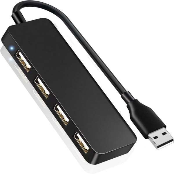USB Extender, USB Hub Adapter, USB Splitter 4-Port Slim, Multi-USB kabelledningsadapter