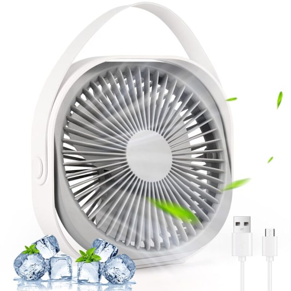 USB-pöytätuuletin - 3 nopeutta pöytätuuletin - 360° säädettävä hiljainen tuuletin - Tehokas minituuletin