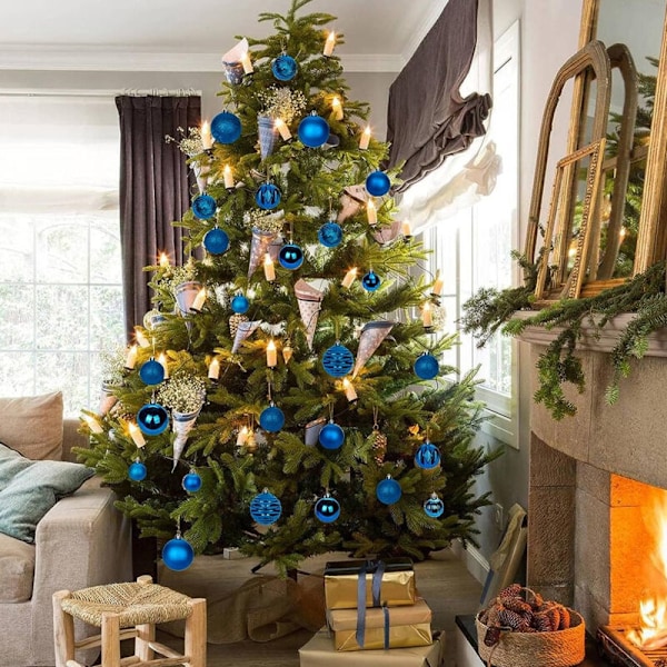 cm Julebær Ornamenter 30 Stykker Små Knusefrie Juletrærdekorasjoner Julepynt Kuler Juletre med Hengende Løkke for