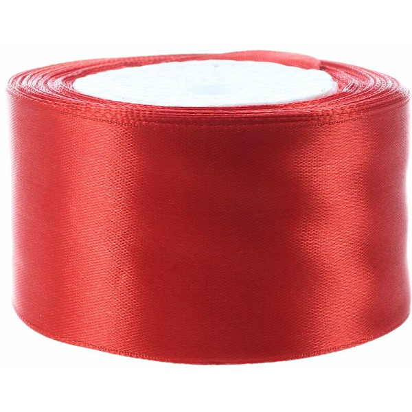 1 rulle (25 meter/rulle) 2 tommer (50 mm) enkeltsidet satinbånd dekoration julebånd (sort)