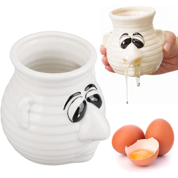 Keramisk æggeblomme og æggehvide-separator, Funny Nose Simple Keramisk æggeblomme og æggehvide-separator, Operation Holdbar Keramik