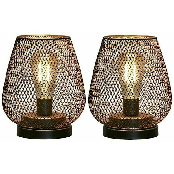 Designer Sengelampe Batteri Udendørs Bordlamper Sæt af 2 Metalbur Bordlamper Ledningsfri Stue Bordlampe Bryllupper Fester Terrasse til Indendørs