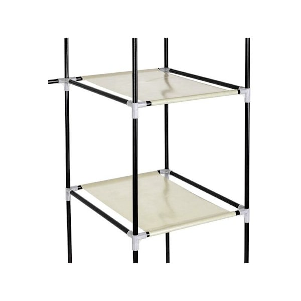 Garderober i ovävt tyg, 5 lager, 6 fack, 11045175-beige