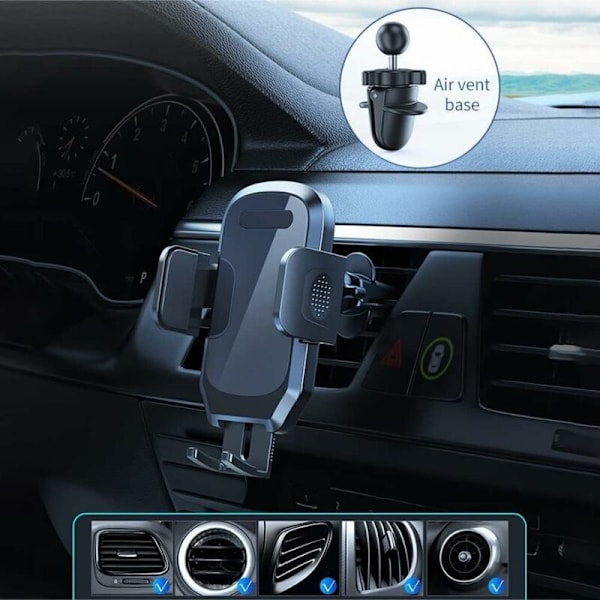 Auton puhelinteline Imucuppi Puhelinteline Auton kojelautaan Tuulilasi Ilma-aukko Handsfree Universaali Puhelinteline