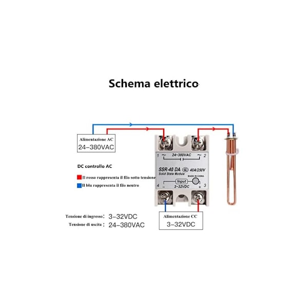 Enfas DC-AC Solid State Relay SSR-40DA 40A - Ingångsspänning 3-32V DC