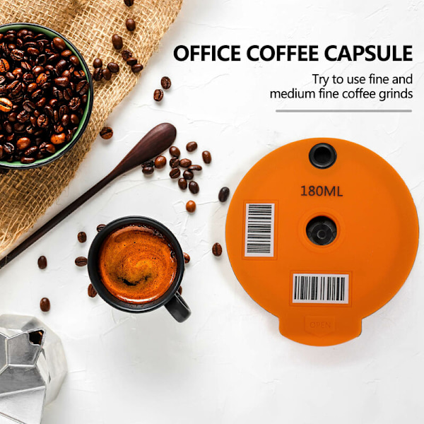 Återanvändbara kaffekapslar, kompatibla med -S-maskiner, påfyllningsbara kaffepads med kaffefilter 180 ml