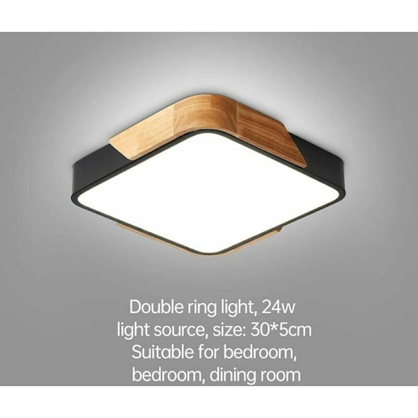 Taklampe LED Taklampe 24W Taklampe med Fjernkontroll Justerbar Lysstyrke Baderom Armatur Firkant Ultra Tynn Moderne for Hjem