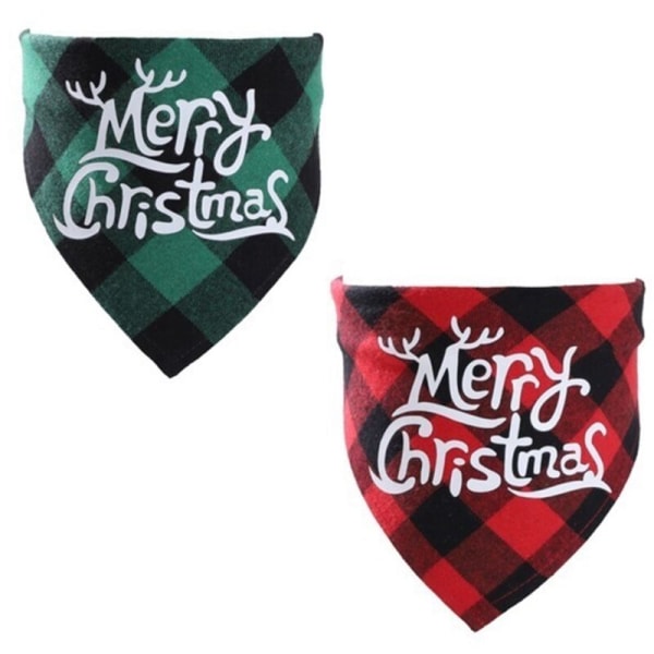 2-pack hundbandanas för jul, klassisk husdjursscarf, halsduk, husdjurskostymaccessoarer, hunddekoration, husdjur-L