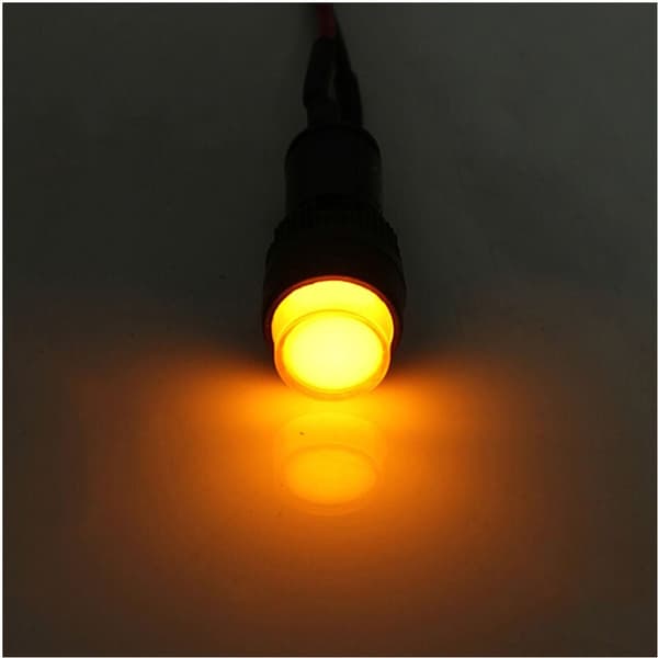 10 mm Universal Dashboard Panel Bilindikator Kit Advarsel LED Lys Lampe 12V Van 1 stk, Gul