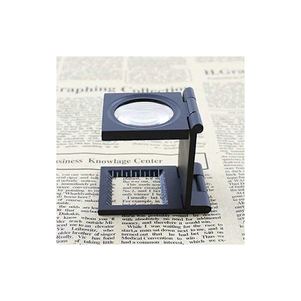 Mini Tre-Fällbart Förstoringsglas 10X Zink-Legering Förstoringsglas med Skala för Textil Optisk Smyckesverktyg 28mm
