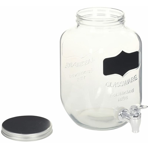 2 stk Drikkeautomater med Holder 2 x 4 L Glas vidaXL