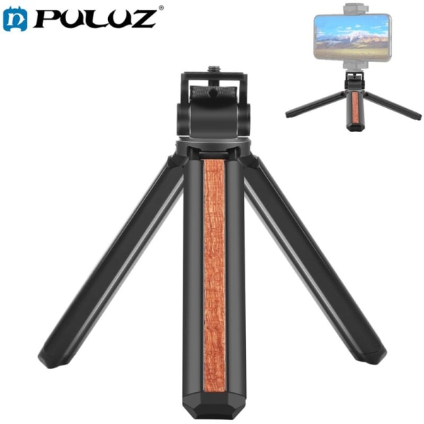 Live Tripod Stativ för Skrivbord Trä Inlagt 1/4 Tums Skruvfäste med Stativhuvud för Smartphone//Action Kameror