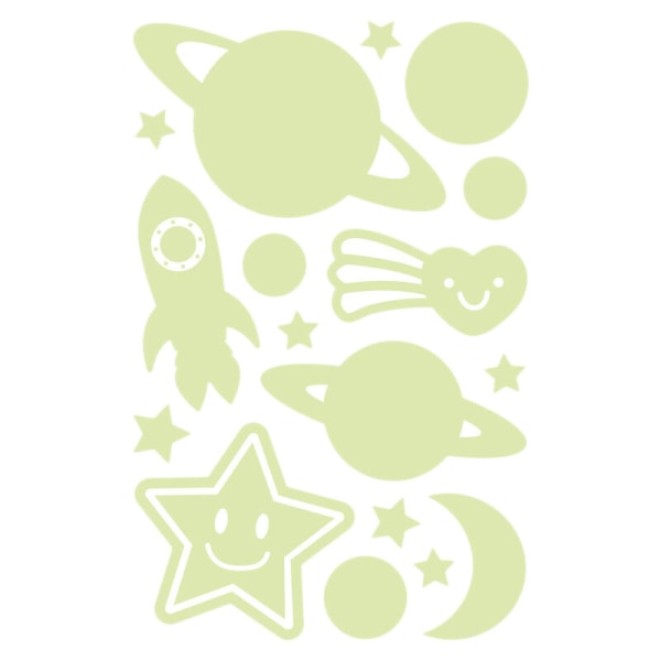 Gratis DIY Lysende Boble Stjerner Miljøvenlige Fjernelse Børneværelse Kreative Vægklistermærker til Soveværelse (Planet Raket)