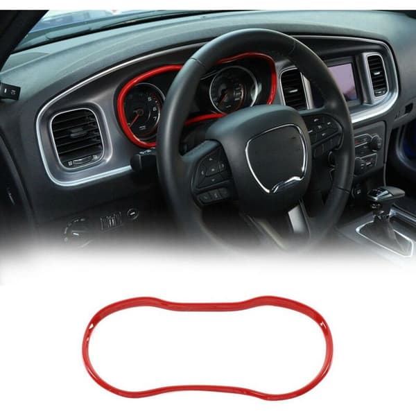 Dashboard Meter Panel Ramme Cover Trim Interiør Dekoration Tilbehør til Charger 2015-2021 (Rød)