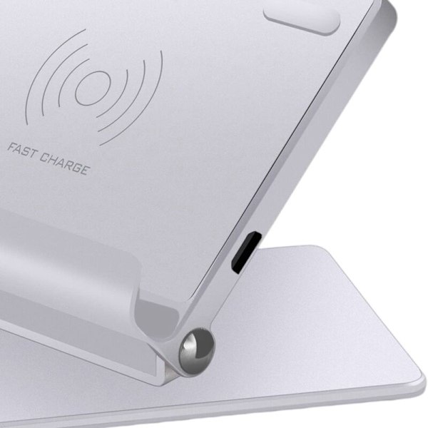 Trådlös Laddare med Justerbart Stativ 10W / 7.5W / 5W Automatisk Avstängning för Android Kretskydd - Silver