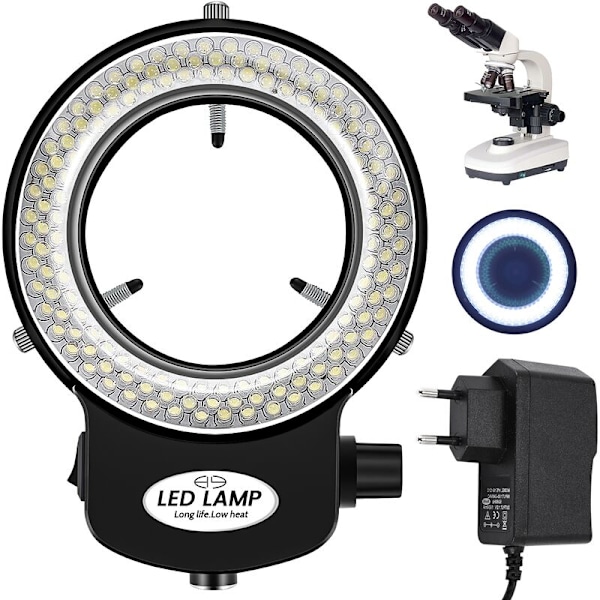 144 LED miniscope ringlys LED 0 - 100% justerbar miniscope ringlys lampe