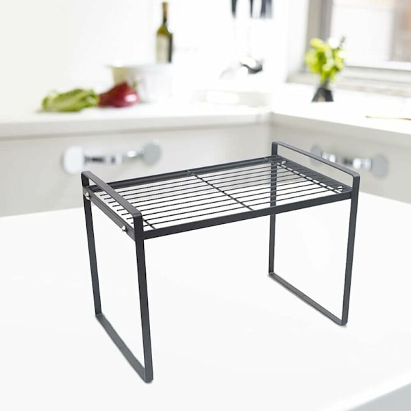 Etagere Skap, Kjøkkenhylle, 1 Stykke Kjøkken Skap Oppbevaring, Laget Av Metall, Forhøyet Rekkverk, Slitesterk (21 X 33 X 24Cm, Hvit) HIASDFLS