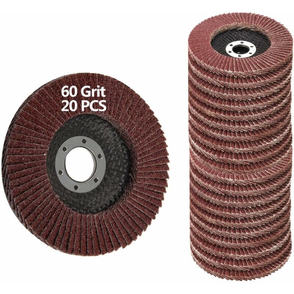 20 PCS 4.5 Inch - 60 Grit Grinding Discs 4 1/2 Assorted Sanding Grinding Wheels,Aluminum Oxide Abrasives,Grinder disc