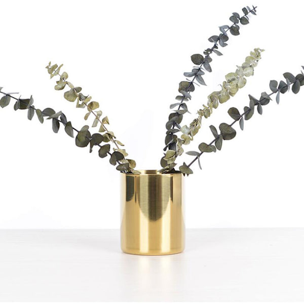 2 stk. serie stabilt anti-rust rustfrit stål cylinder blyant makeup børster holder blomsterarrangement opbevaringsbeholder