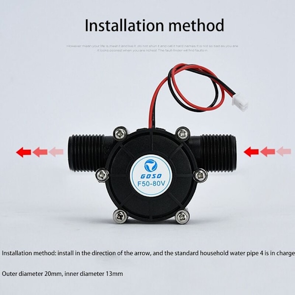 -12V 10W DC Hydroelektrisk Generator Vannstrøm Generator Hydroelektrisk Turbingenerator DIY Hydraulisk Strøm
