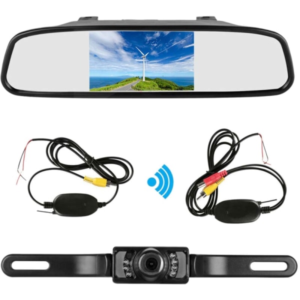 4.3 Inch Car LCD Display Mirror Monitor Reversing Camera Kit (Black)