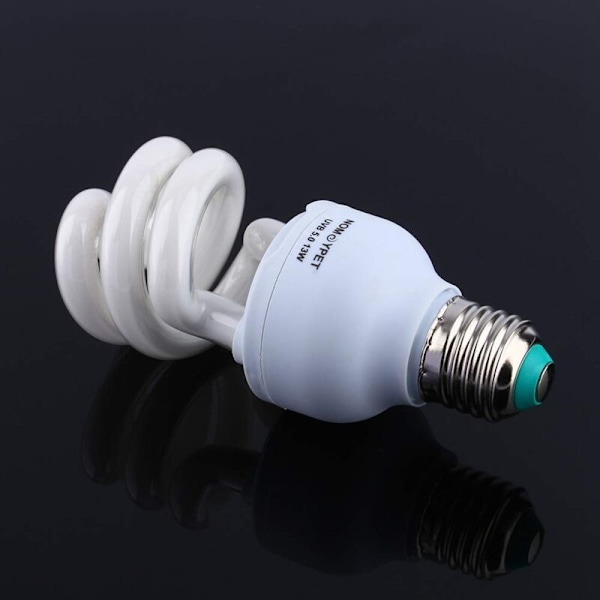 13W UVB 5.0 E27 Sockel Energibesparende Skildpadde Slange Reptil Pære UV Lampe HG