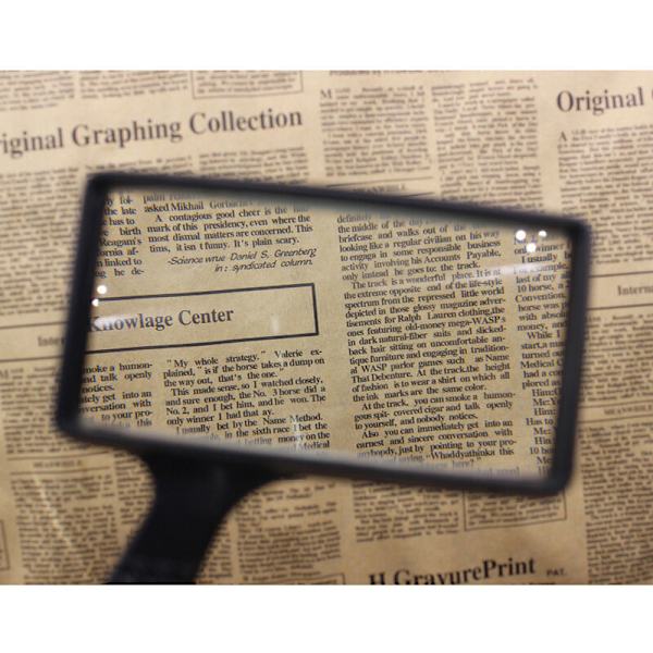 Bärbar förstoringsglas, rektangulärt förstoringsglas, reptålig glaslins för äldre läsning, hobby, reparation, observation