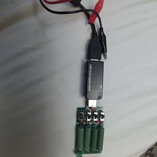 Batteritester/USB DC Voltmeter Ammeter 18650 Kapacitetsmåler Elektronisk belastningsafladningsmodstand Krokodilleklemmer Krokodilletråd