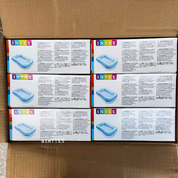 Rektangulært plaskebasseng 166x100 cm, utendørs plaskebasseng, blå,-DENUOTOP