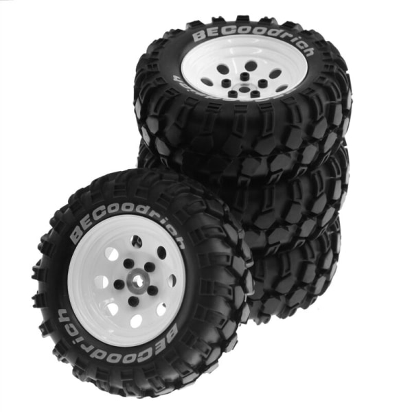 4 st 1,9 tum metallfälg gummidäck för 1/10 RC Crawler TRX4 SCX10 D90 4103 90046 FR4 FMS NT4-Vit