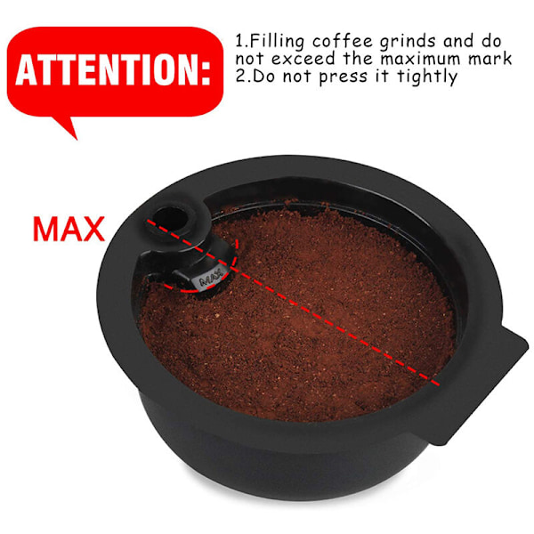 Gjenbrukbare Kaffe Kapsler, Kompatibel med -S Maskiner, Påfyllbare Kaffe Pods med 60ml Kaffe Filter