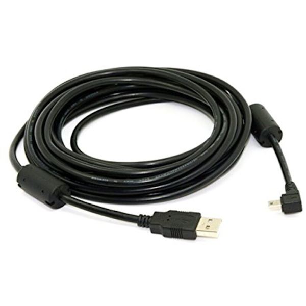 2X Mini USB B Type 5-polet Han-Hunk 90 Grader A 2.0 Datakabel med Ferritkerne Meter