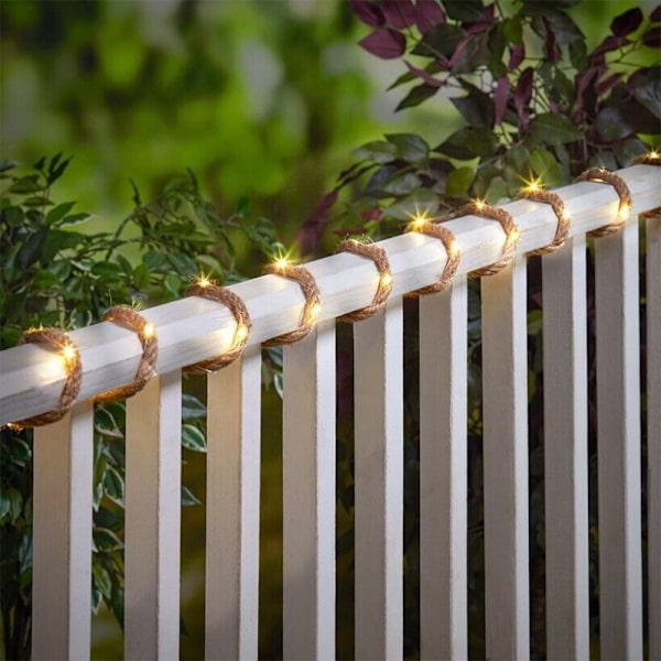 Udendørs Lysstreng - 5m Hamp CorLight med 8 Funktioner - Iøjnefaldende Dekorative Have Solcellelamper til Jul Bryllup Swimmingpool