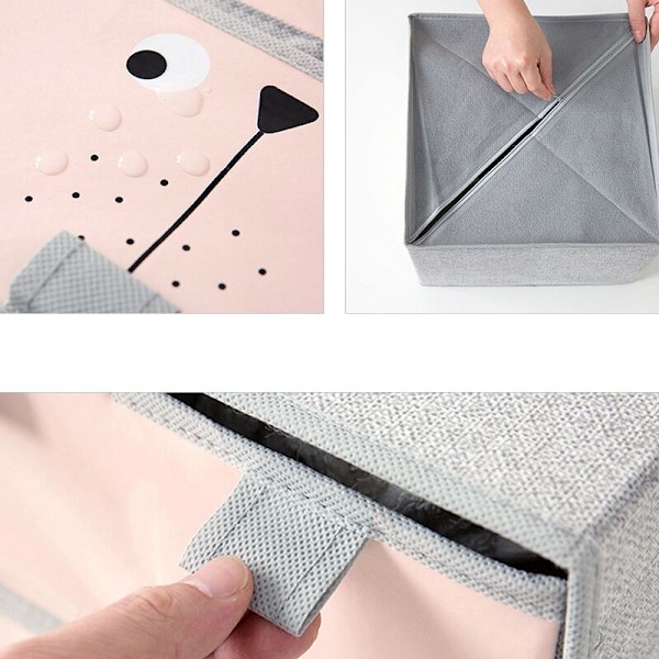 2 Gitter Retractable Stof Skuffe Klud Artefakt Tøj Skuffe med Låg Non-Woven Foldning Tøj Undertøj Skuffe Boks (Blå)