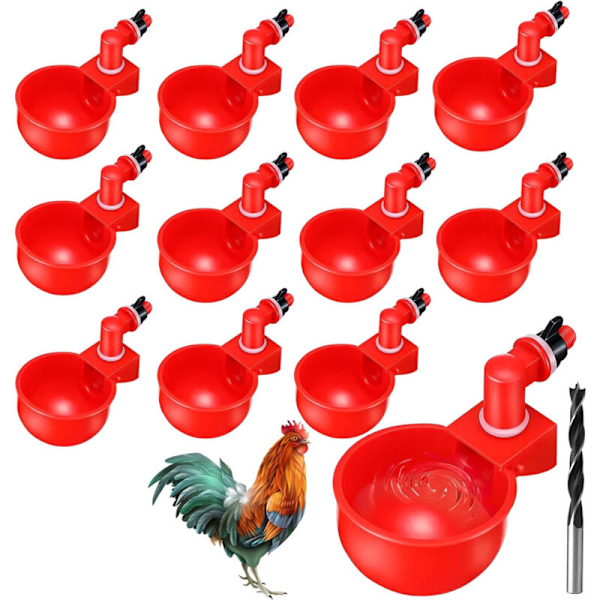 Kylling Vannbeger, Kylling Drikkere, Automatisk Kylling Vannbeholder, Automatiske Drikkere Kylling Vannbeholdersett, Kylling Vannbeholder, 12 Stykker DIY Fjørfe Kylling